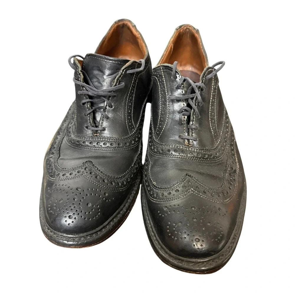 Allen Edmonds McAllister Oxford Mens 9.5 Black Leather Wingtip Brogue 4005 37382